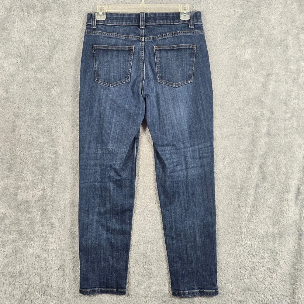 Talbots Simply Flattering 5-Pocket Jeans Womens 4P Dark Wash Straight Leg Denim